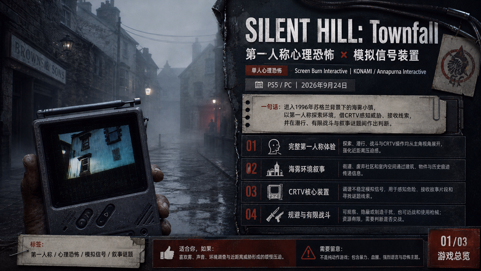 SILENT HILL: Townfall：游戏总览