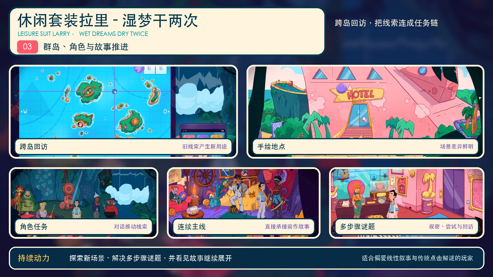休闲套装拉里 - 湿梦干两次：世界与内容探索